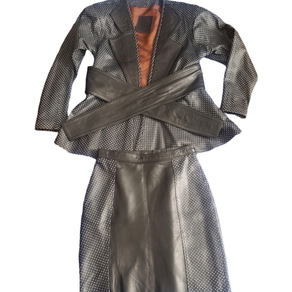 VTG Leather Skirt Suit - Picture 9 of 16